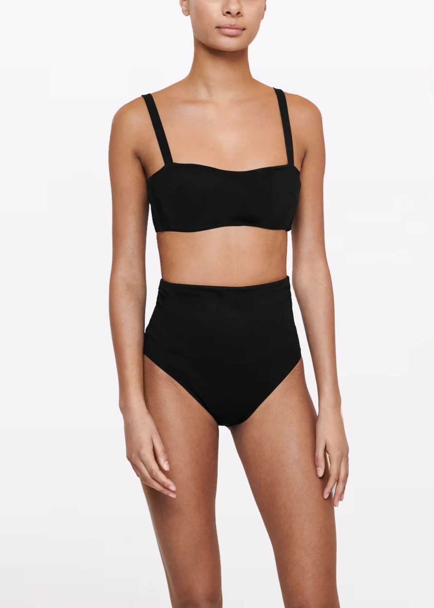 Women ASCENO Swimwear Deia Black Recycled Elastane Bikini Bottom